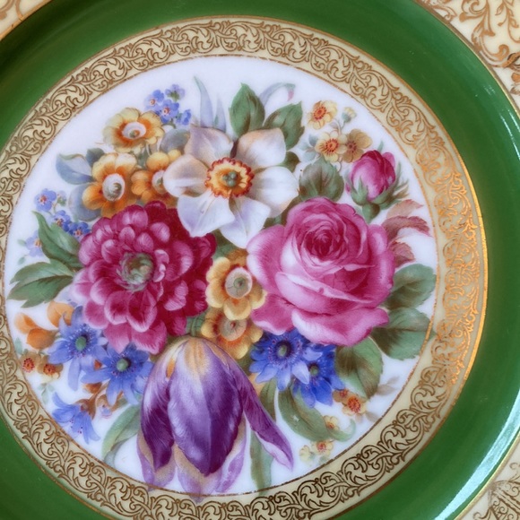 ๐HP Six gilt and hand painted Bavarian Tirschenreuth dinner plates๐ - Picture 3 of 9